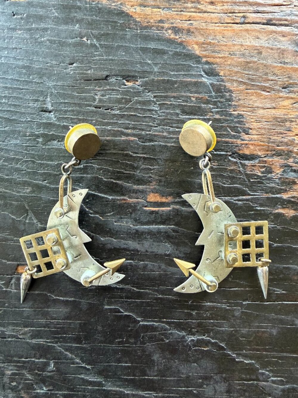 Vintage Thomas Mann Over The Moon Earrings